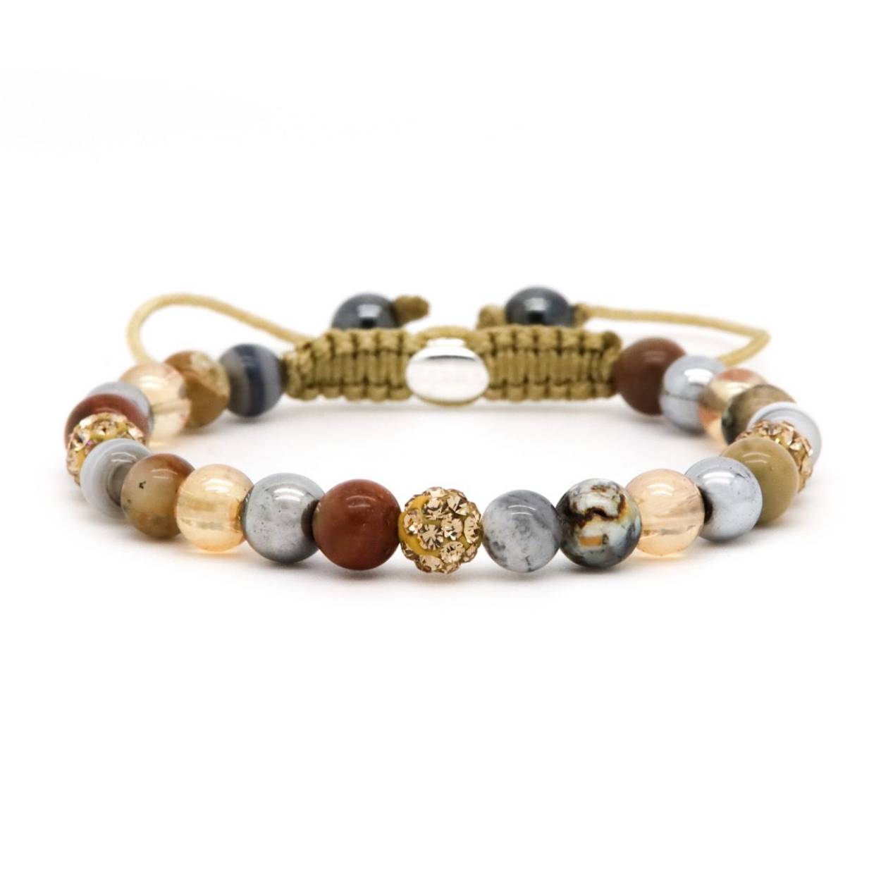 Karma armband, Spiral Silverberry XS (gold crystal)