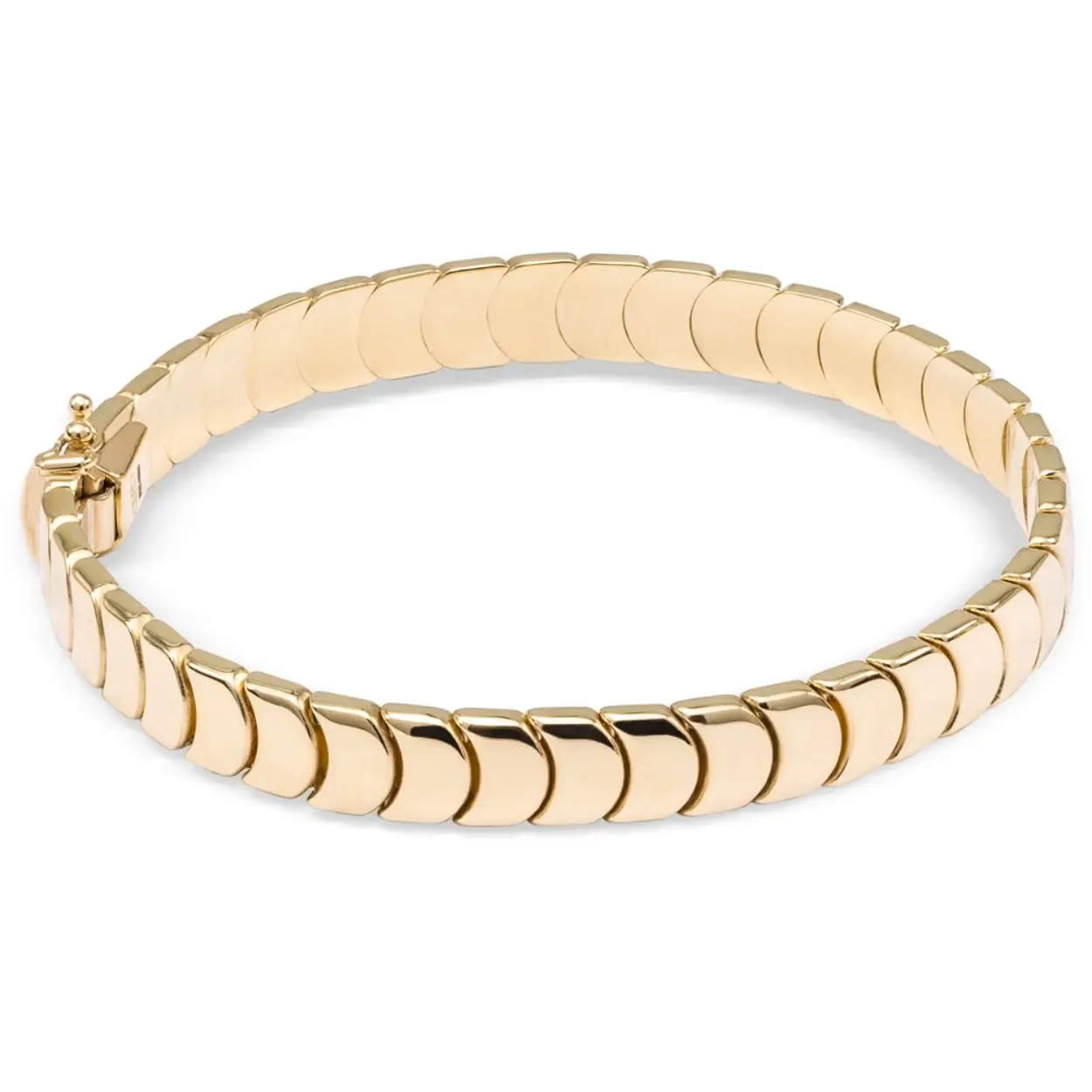 Monzario geel gouden omega armband, 19cm. 14krt
