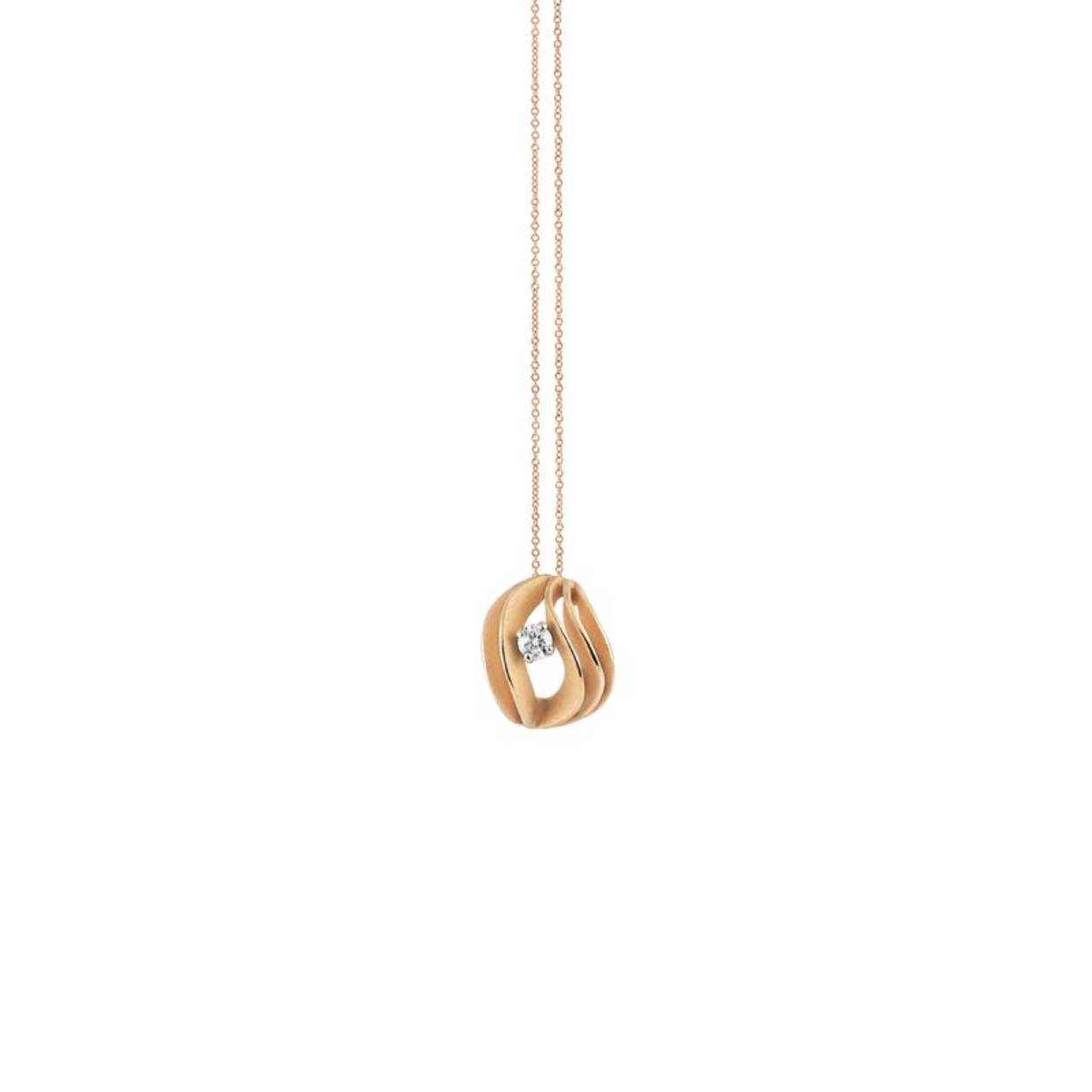 Velaa Star Series Pendant, 18Kt Orange Apricot Gold with Diamond