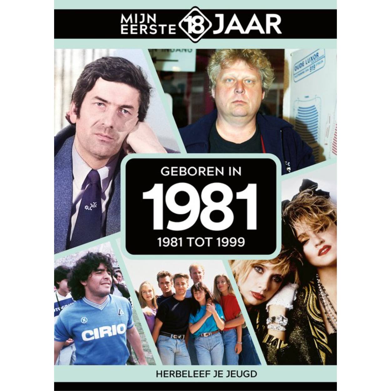 MIJN EERSTE 18 JAAR; GEBOREN IN 1981 De jaren van 1981 tot 1999 Mijn Eerste 18 Jaar is hét boek vol met ‘oh ja!’-momenten. Droom weg bij alle hoogtepunten uit jouw jeugd. Zo beleef je de meest spraakmakende momenten uit de eerste 18 jaar van jouw leven opnieuw. Aan welke hits, films en tv-programma’s heb je mooie herinneringen? Hoe was de mode toen, het straatbeeld en de rages? Welke sporthelden zijn je bijgebleven? En wat was het nieuws waar iedereen het over had? Mijn Eerste 18 Jaar staat boordevol jeugdsentiment. Met maar liefst 182 pagina’s aan kleurrijke foto’s, anekdotes en iconische beelden uit jouw jonge jaren. Ook hebben we per jaar de grootste hits voor je verzameld. Scan de code en beluister jouw hits. Begin met bladeren en herbeleef je jeugd!