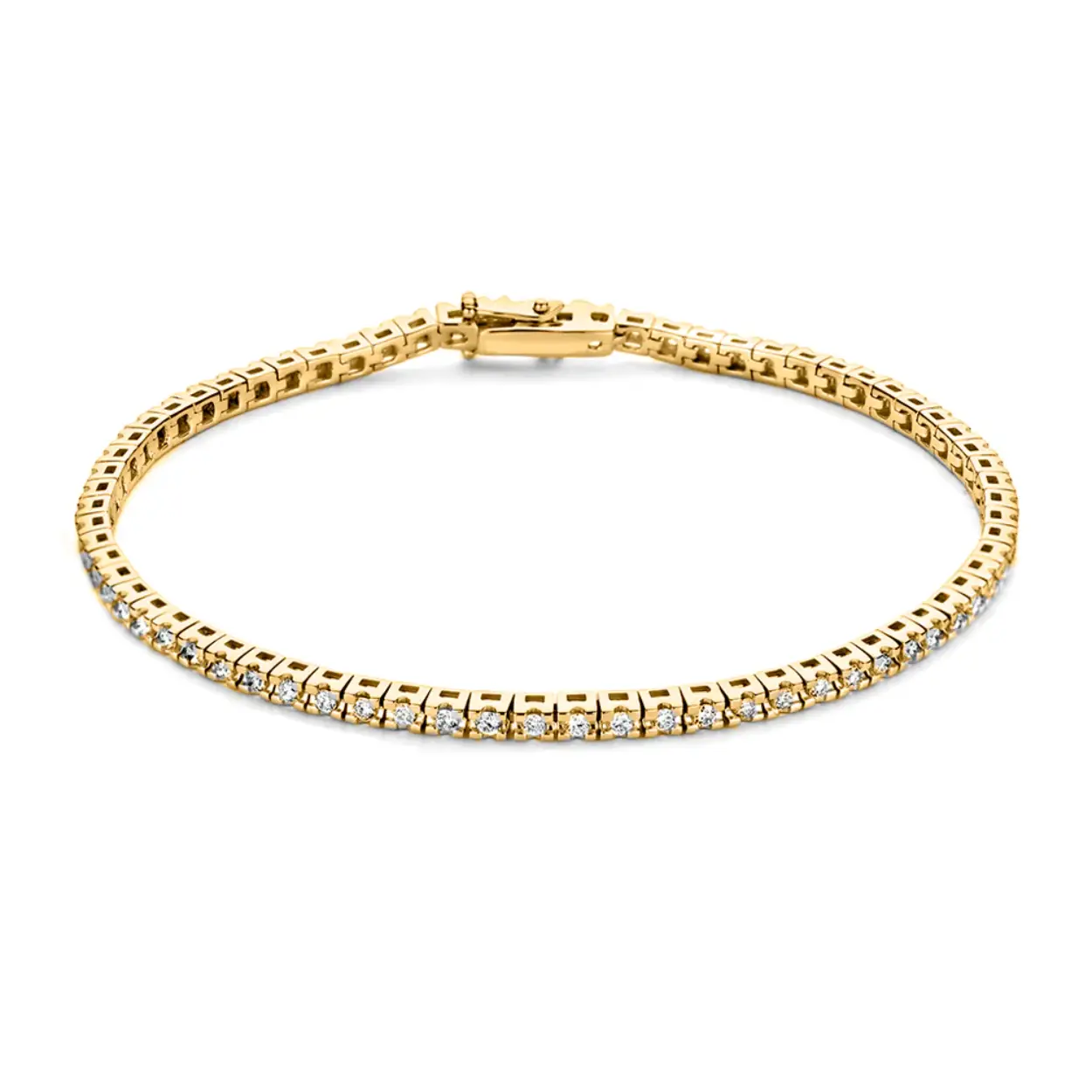 Aurore 18 krt geel gouden tennisarmband met 1.00 crt  lab grown diamanten