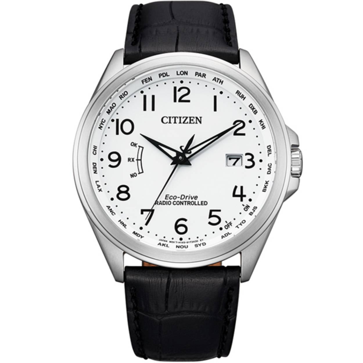 Citizen CB0250-17A Radio Controlled Horloge - Leer - Zwart - Ø 43 mm