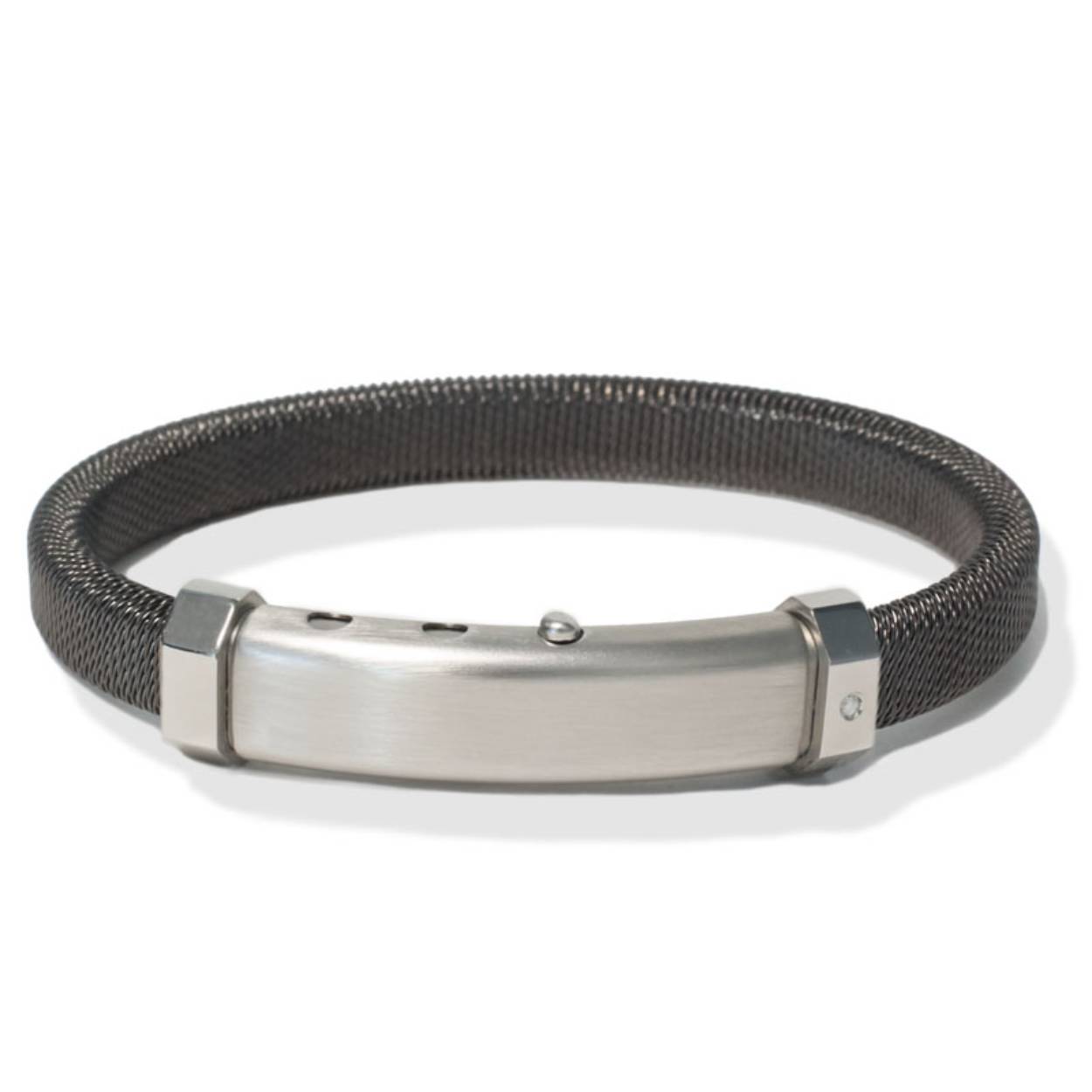 Borsari Gioielli armband edelstaal + diamant
de armband is in de sluiting op 3 plaatsen verstelbaar in grootte