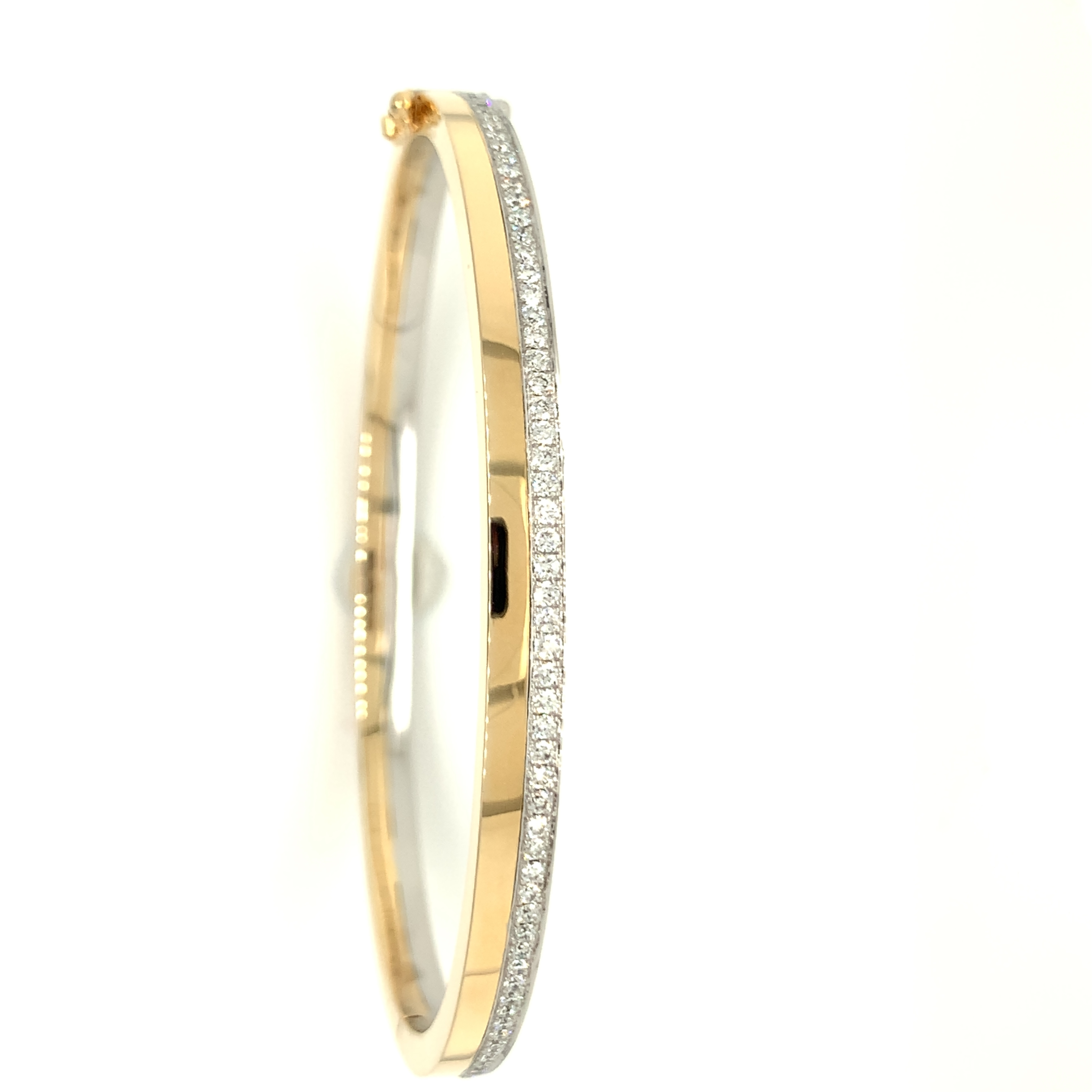 Bicolor bangle met briljant 63-0.67crtr