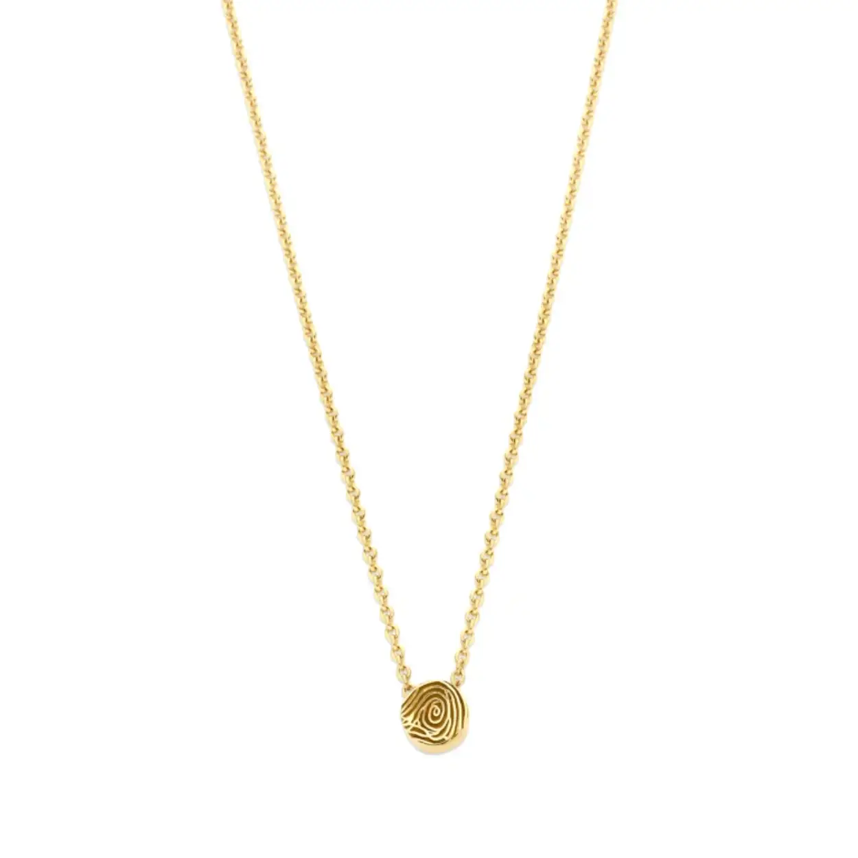 Ontwerp een uniek aandenken met onze Vingerafdruk Big ketting, voorzien van een grotere bedel van 14-karaats goud waarop een persoonlijke vingerafdruk liefdevol lasergegraveerd kan worden.

Met deze opvallendere ketting blijven je herinneringen levendig en draag je altijd jouw dierbare dicht bij je.