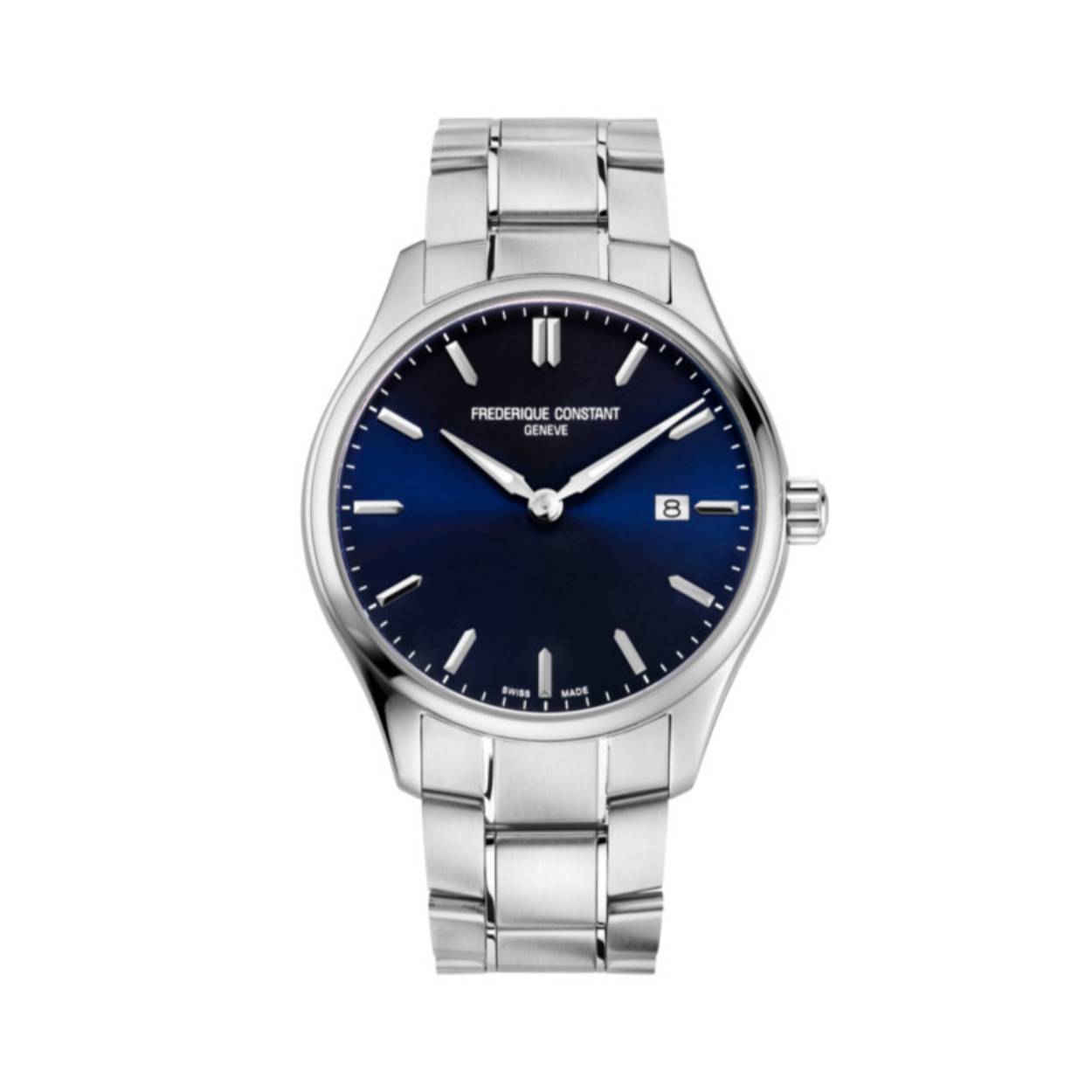 Dit Frederique Constant horloge behoort tot de Classics Quartz collectie.
Referentienummer: FC-220NS5B6B

De Frederique Constant is voorzien van een quartz uurwerk en de kast is gemaakt van roestvrij staal. Het horloge heeft een diameter van 40 mm en is getest op een waterdichtheid van 5 ATM. De band is gemaakt van roestvrij staal.