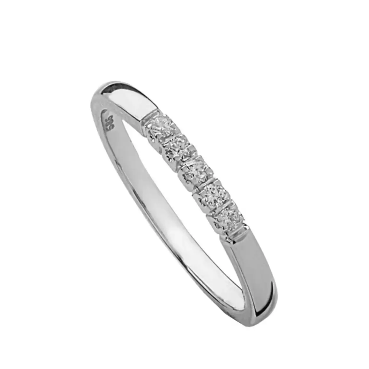 Witgouden memoire ring 0.10crt