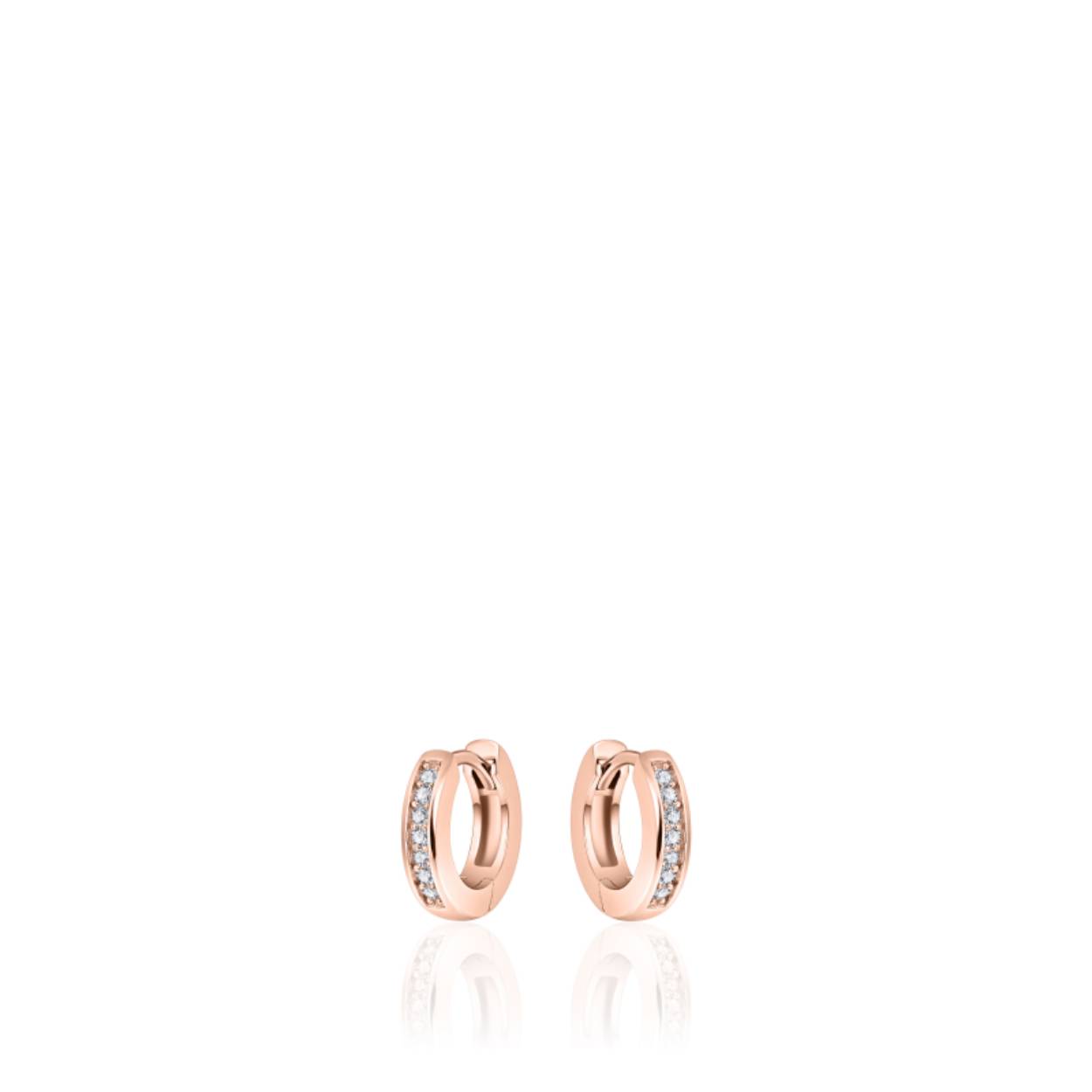 Zilveren oorring rosé verguld 3x15mm Zirkonia KCD3/15R