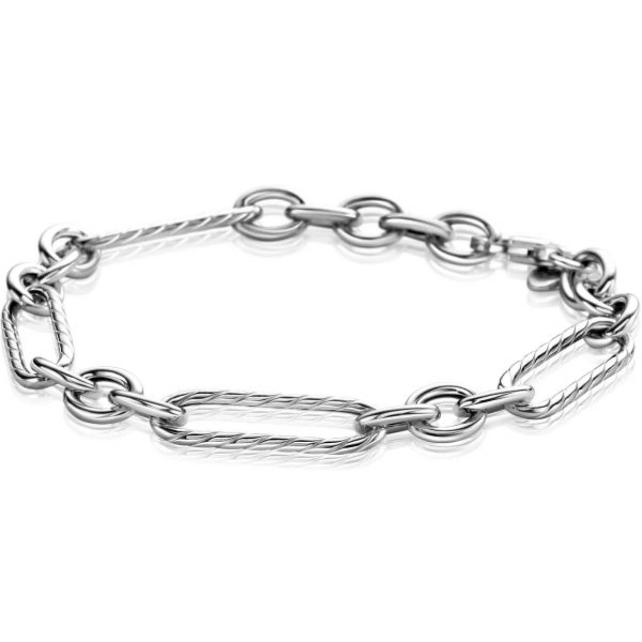 Zinzi zilv armband paperclip