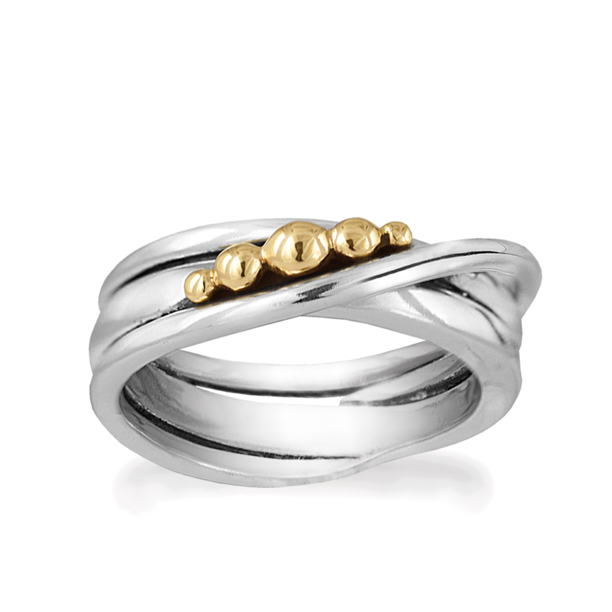 Rabinovich zilver met goud Ring Golden Bubles mt 54 72403800