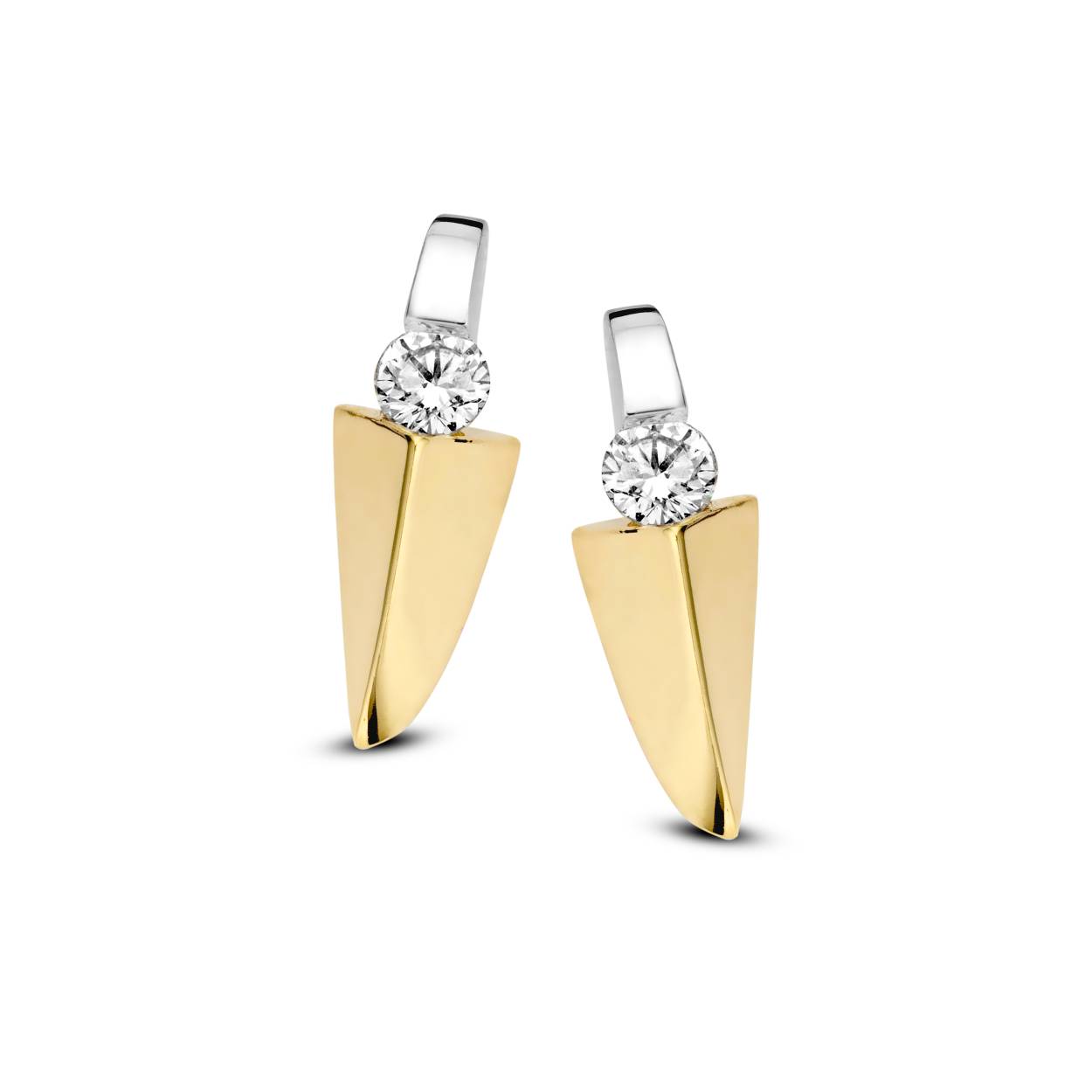 Gouden oorbellen diamant DIAMONDE 2x0.045 1e 709500313