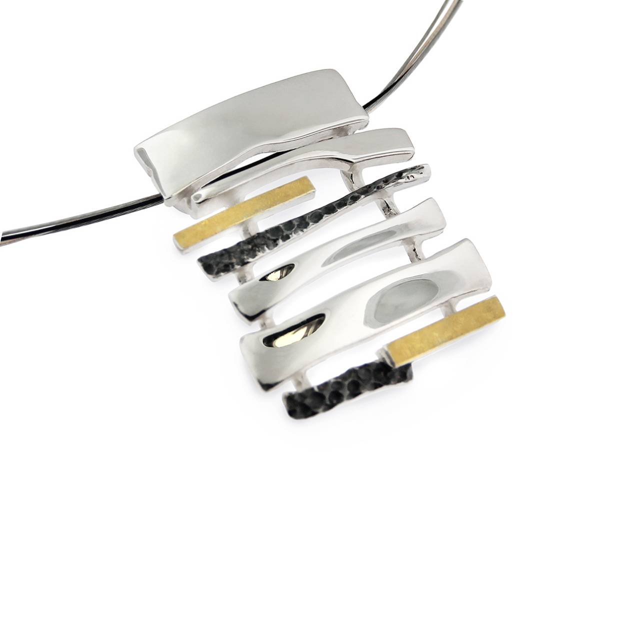 AUDAR ZILVER MET GOUD HANGER MET COLLIER
