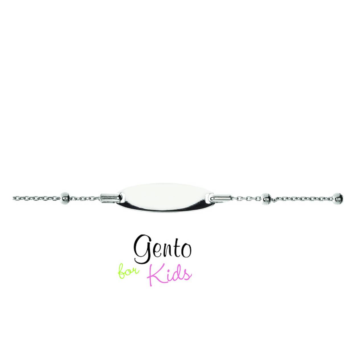 Zilveren naamplaat ovaal van Gento kids
Gravure mogelijk, neem hiervoor contact op met ons.