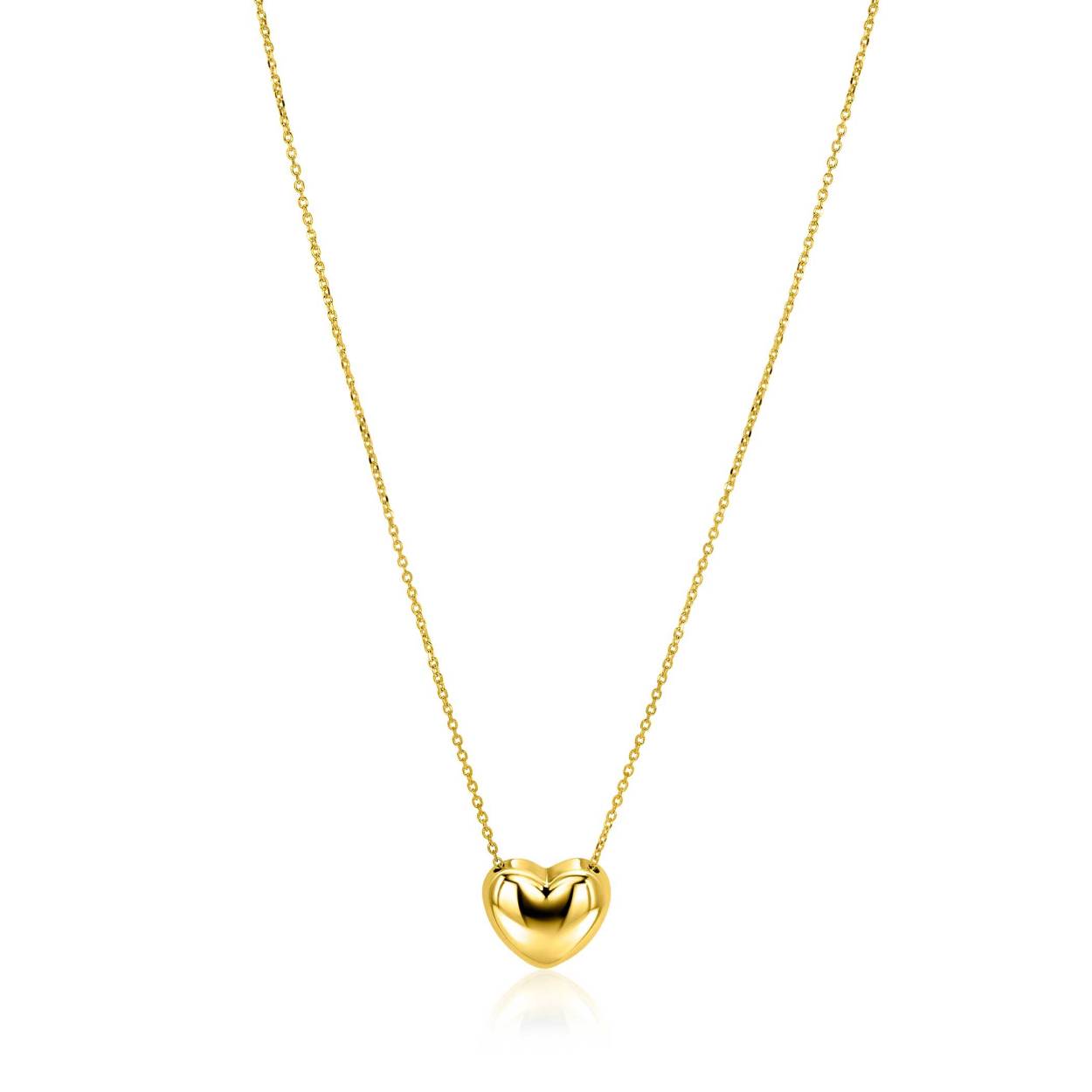 ZIC2672G ZINZI zlv. collier gg verguld met hart