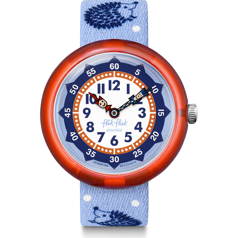 HEDGEHUGS is het perfecte cadeau voor elke kleine natuurliefhebber en combineert Zwitserse precisie met een speelse stijl. Een horloge waarmee ze zullen pronken in de speeltuin. Het textielbandje is machinewasbaar op 40°C en de kunststof horlogekast is zowel schok- als waterbestendig.