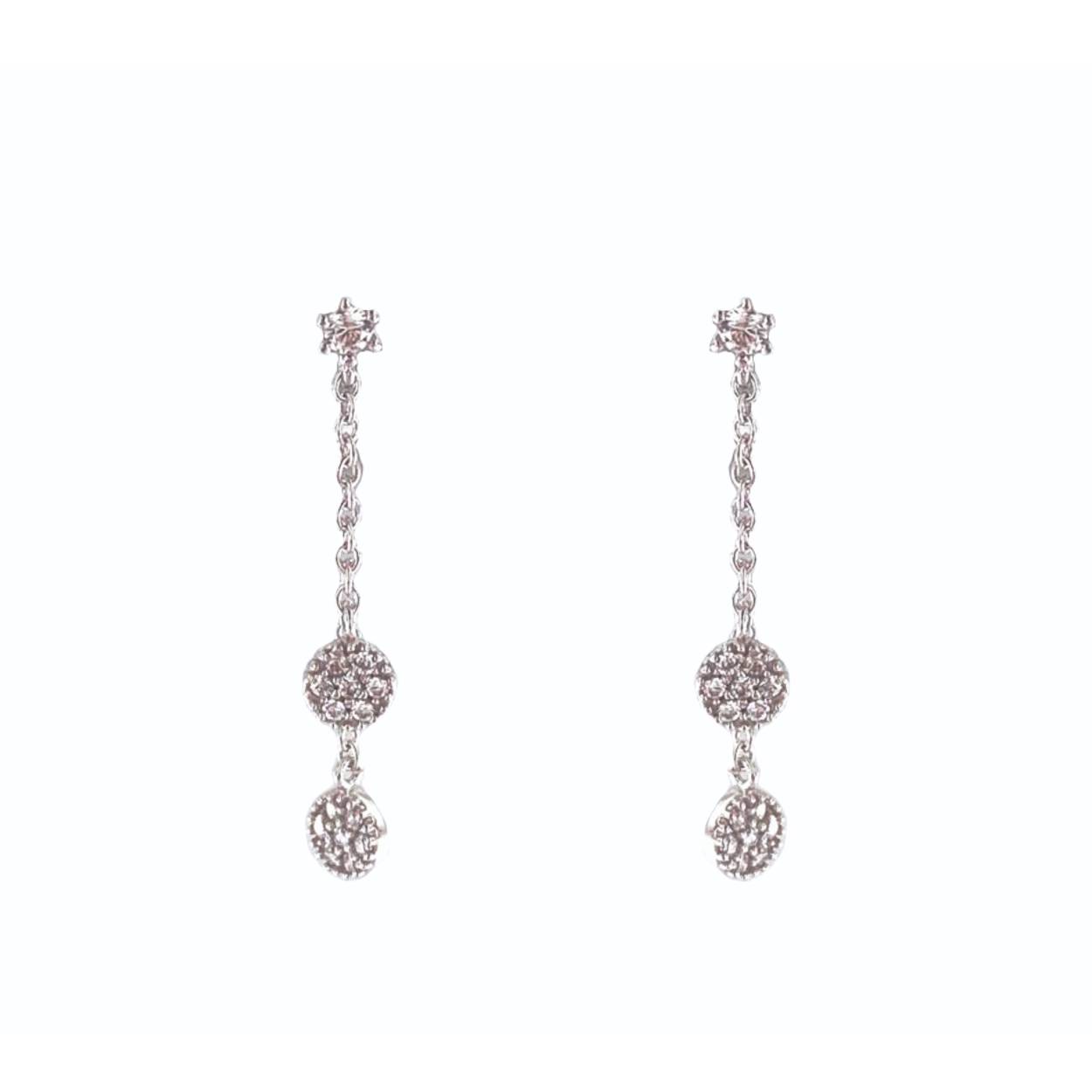 Wit gouden oorhangers 18 karaat gezet met zirconium