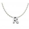 Anker collier 42cm met Letter R met zirkonia