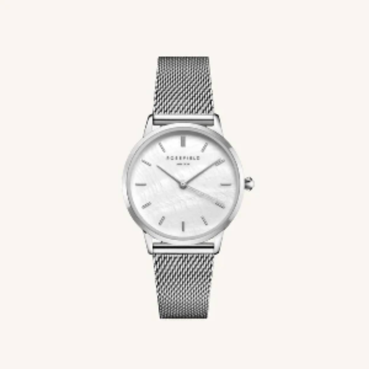 Rosefield dameshorloge, Pearl Edit Mesh White