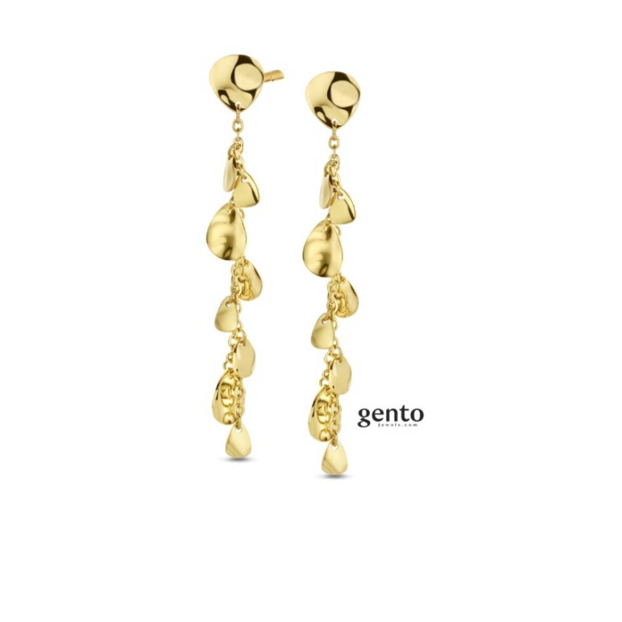 Oorbellen staal gold gento
