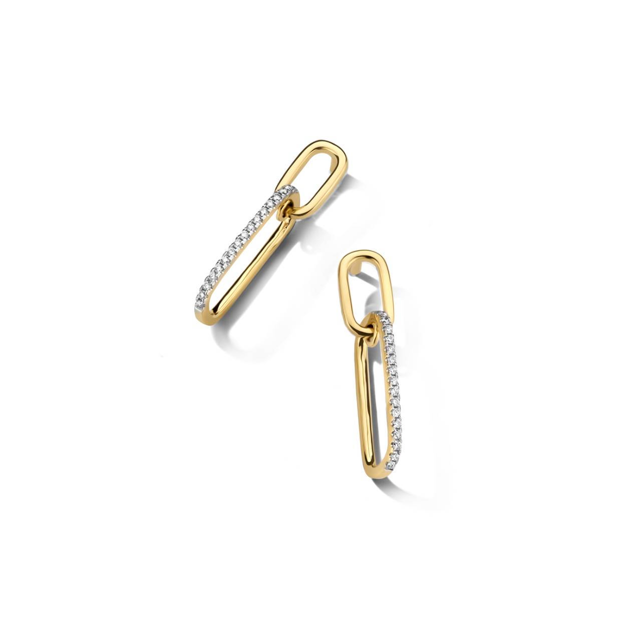 Oorbellen gg 18 kt 0.14ct brirljant