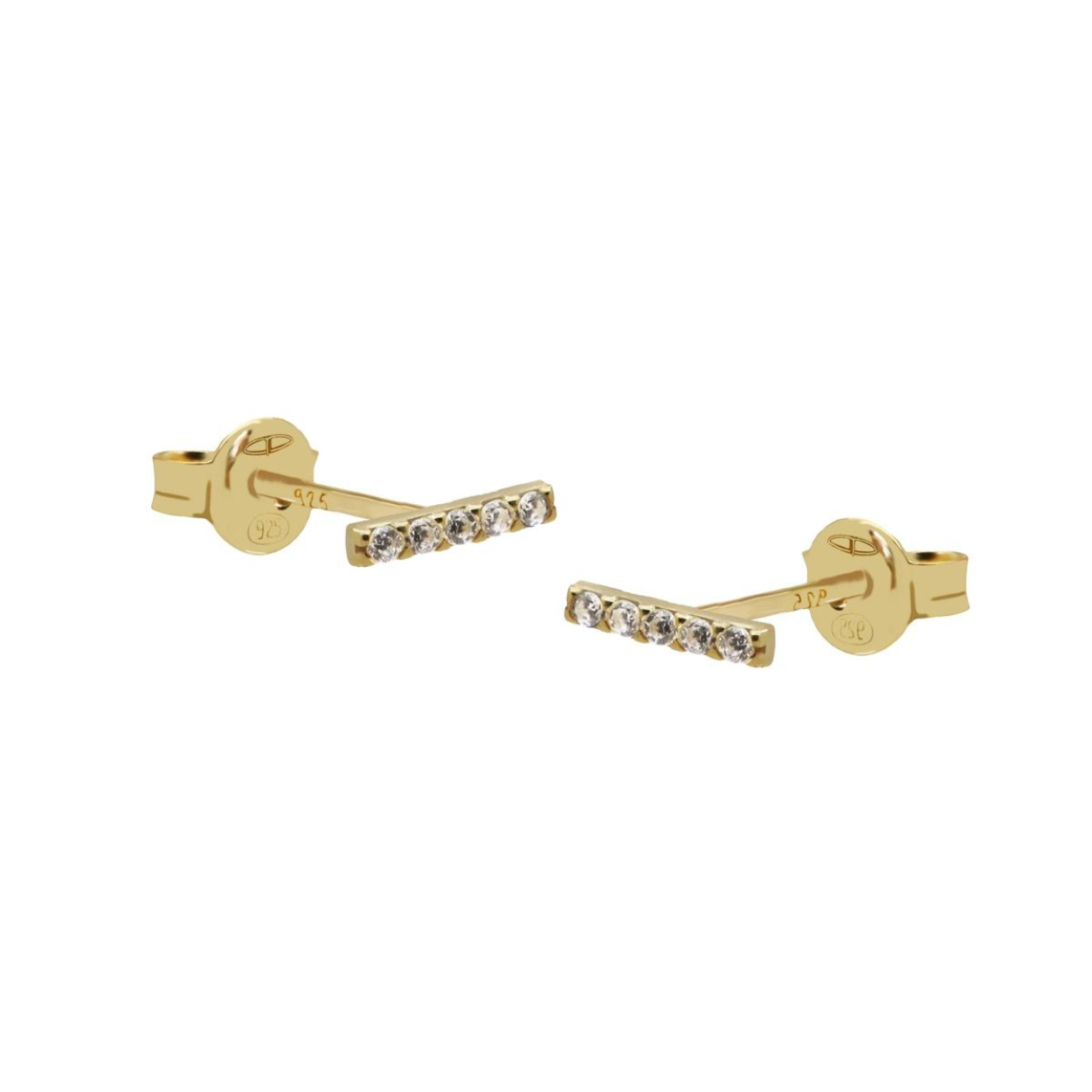 Zirconia Earstuds DIANA Goldplated