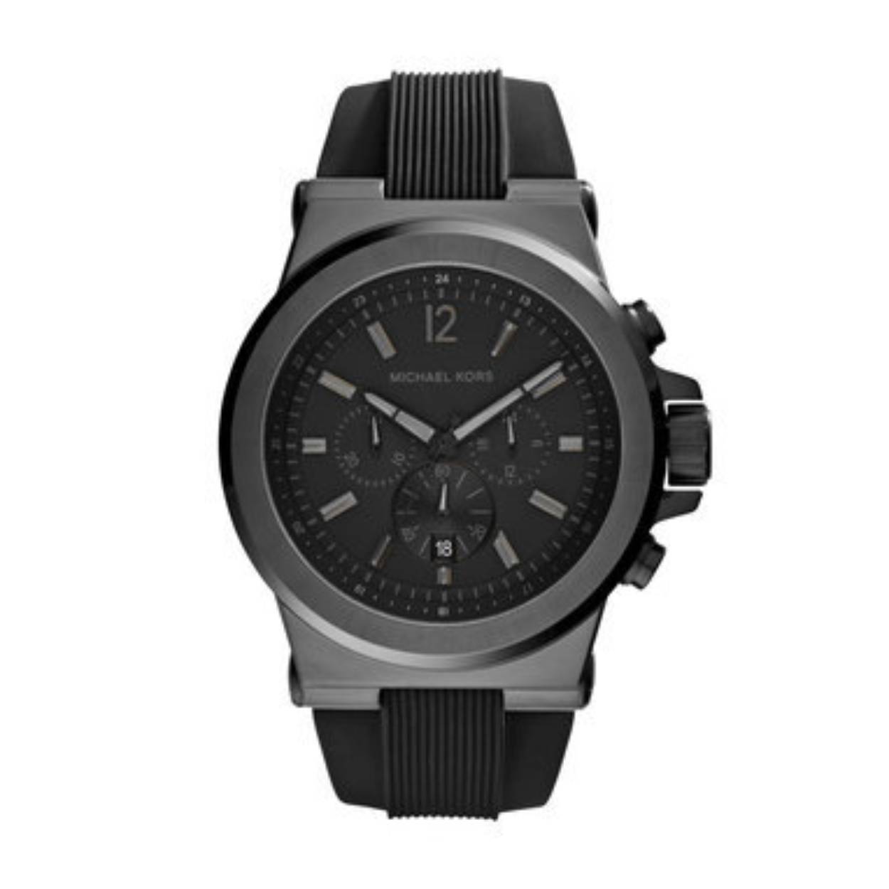 Merk	Michael Kors
Serie	Dylan
Categorie	Horloges
Artikelnummer	MK8152
Bandbreedte	29 mm
Diameter	48 mm
Dikte kast	14 mm
Doelgroep	Heren
Extra Functies	Chronograaf
Garantie	2 jaar op het uurwerk.
Gelegenheid	Vaderdag
Kalender Type	Datum
Kastvorm	Rond
Kleur band	Zwart
Kleur kast	Zwart
Kleur wijzerplaat	Zwart
Materiaal Band	Kunststof
Materiaal Kast	Edelstaal
Merkteksten	Michael Kors
Soort glas	Mineraalglas
Soort uurwerk	Quartz
Type	Sport, stoer, XXL
Waterdichtheid	10 ATM
EAN	4048803852408