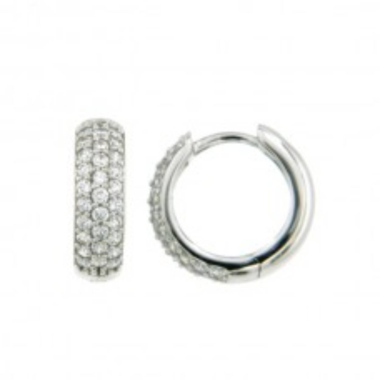 oorringen in wit goud 18 kt met zirkonium