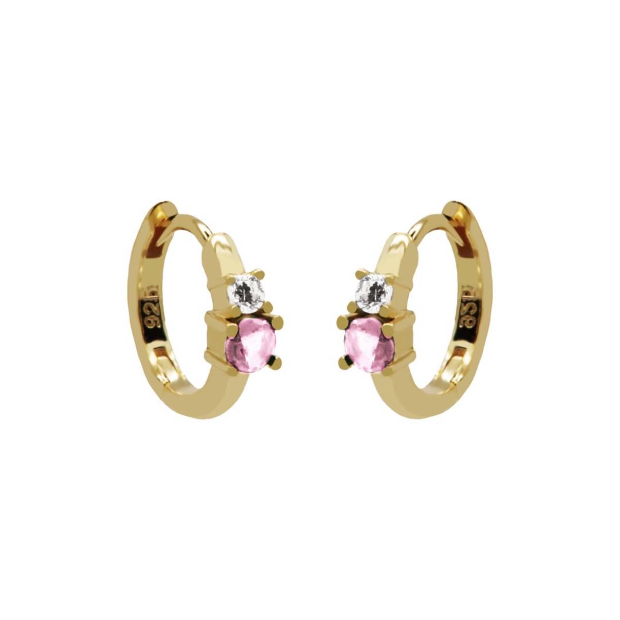 H214GP_P Karma oorringen | zilver verguld | zirkonia