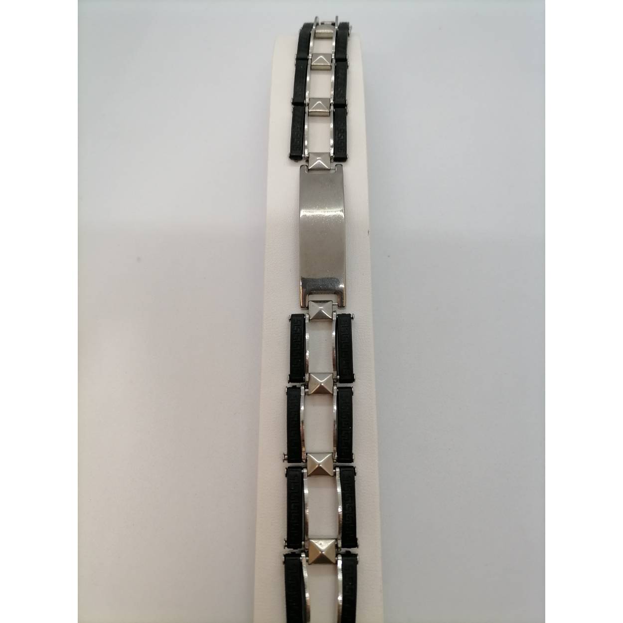 staal armband  met leer 