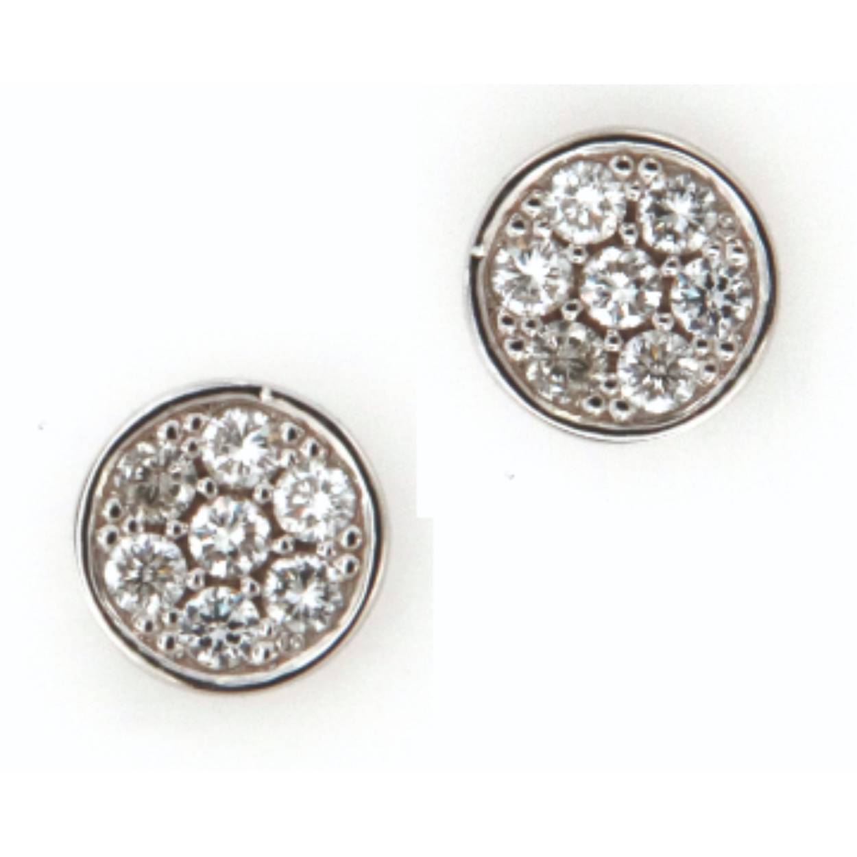 18 karaat wit goud oorbellen met 0.42ct briljant