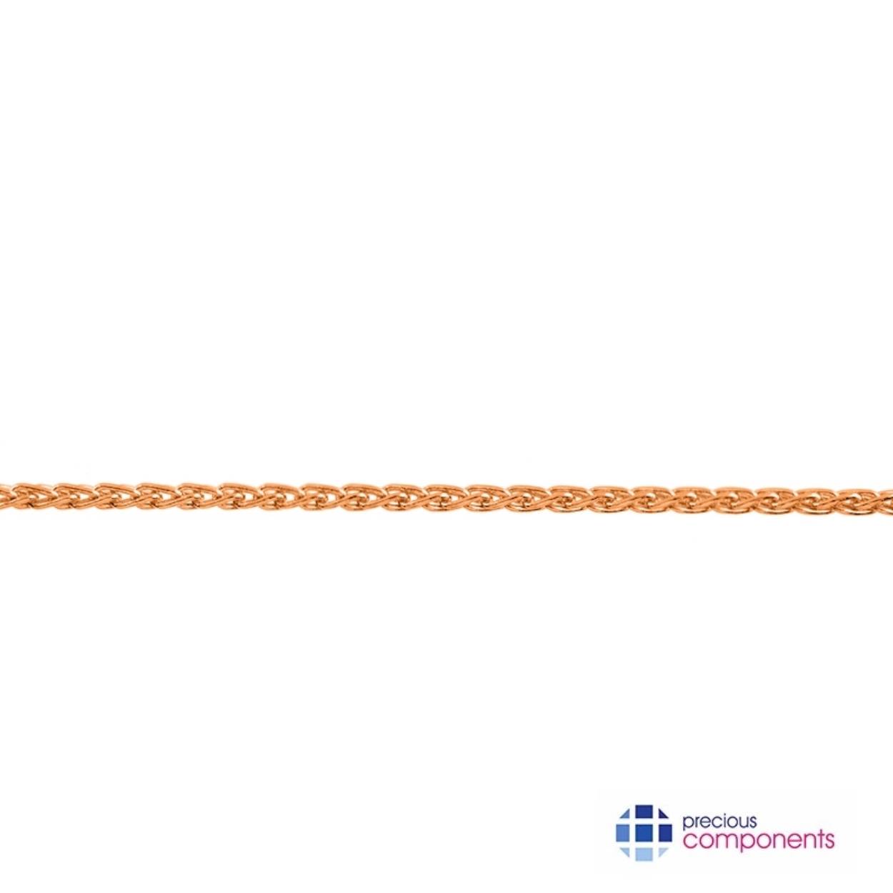 14k roodgouden zopf ketting op 50cm lengte