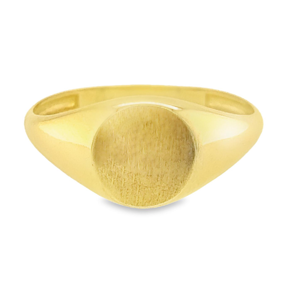 Deze geel gouden monogram ring is erg mooi bewerkt. Het bovenste gedeelte is fijn gematteerd terwijl de rest van de ring glad gepolijst is. De ring is 'klein' van formaat en is hierdoor geschikt als pinkring, kinderring of normale damesring.