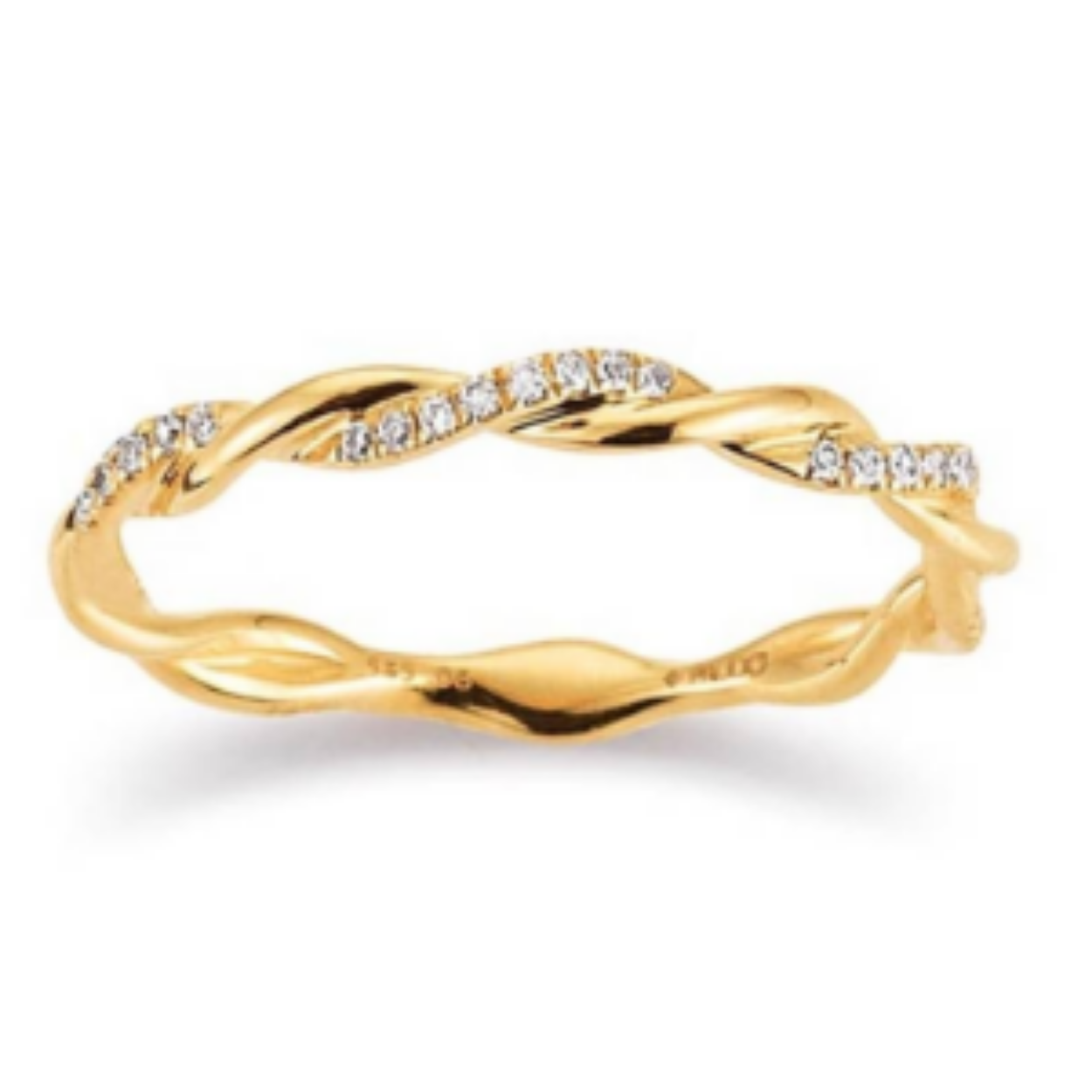 14K Damesring met diamant 0.09ct maat 56