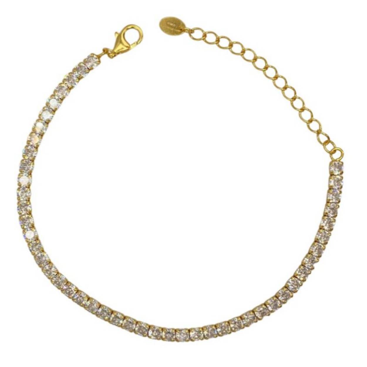 ODM "Tennis white 3,0CZ" bracelet(925/1Mgold-plated) 16+4cm