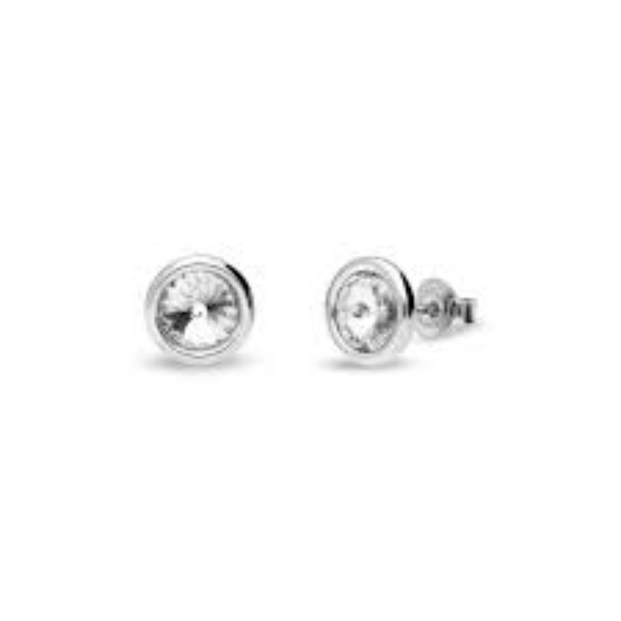 Zilveren oorstekers met Swarovski kristal