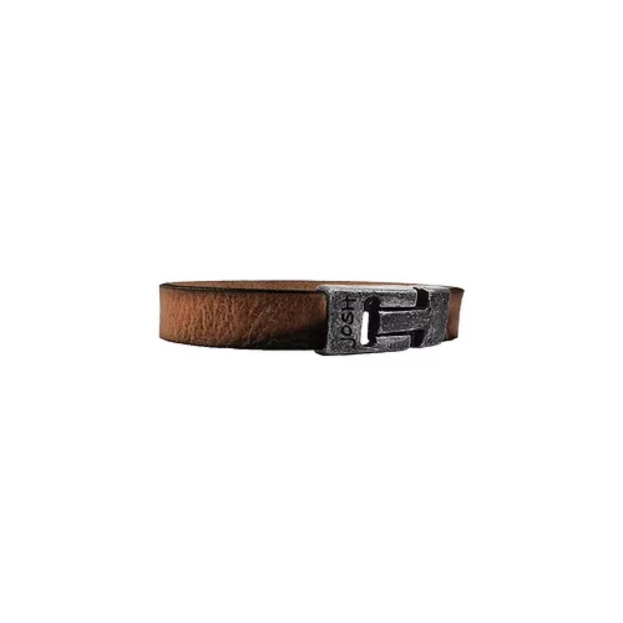 leren armband met mat zwart slot
maat 22