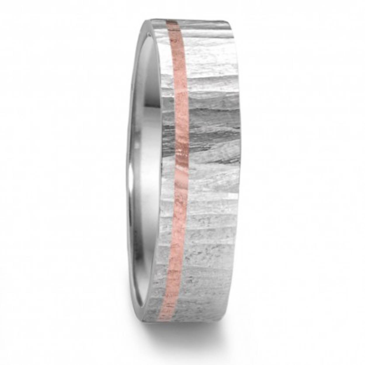 TeNo stalen ring  + 18kt rosé goud