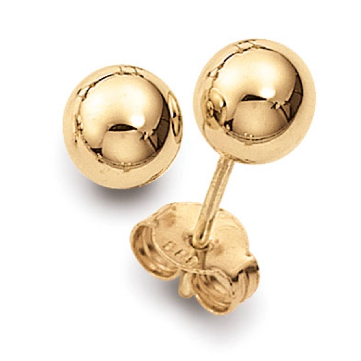 Gouden oorknop bolletje 5 mm