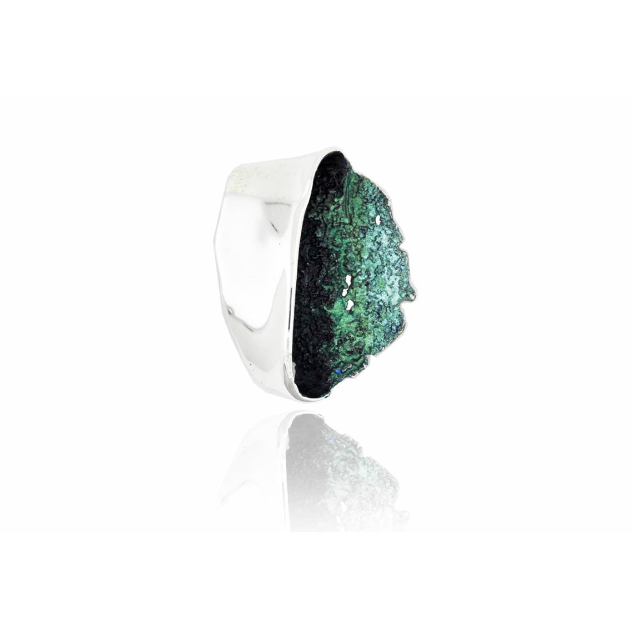 Arior - Zilveren hanger, Small emerald-green Gala, 35x30mm - 1172670XPU
