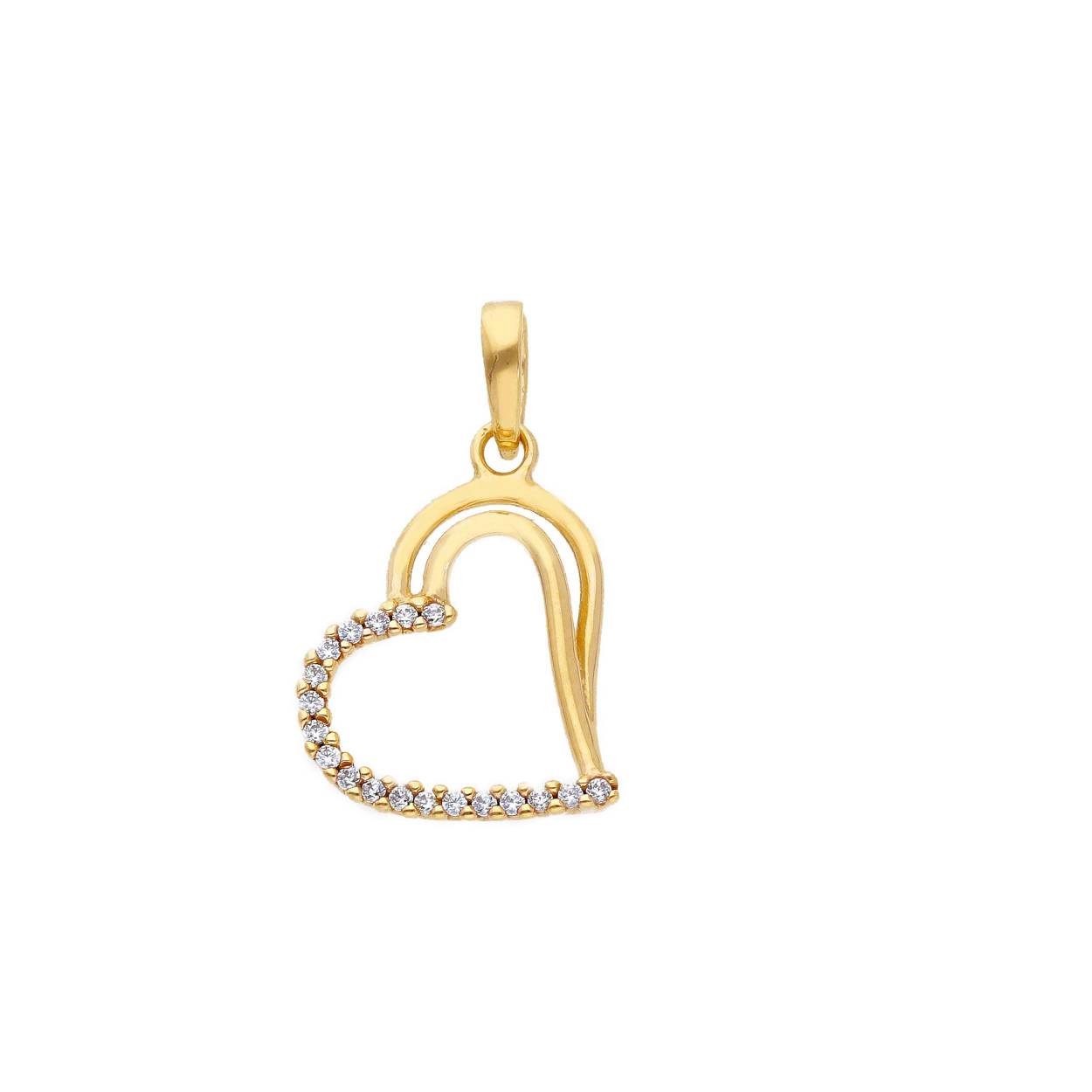 Hartje goud 18 karaat zirconium