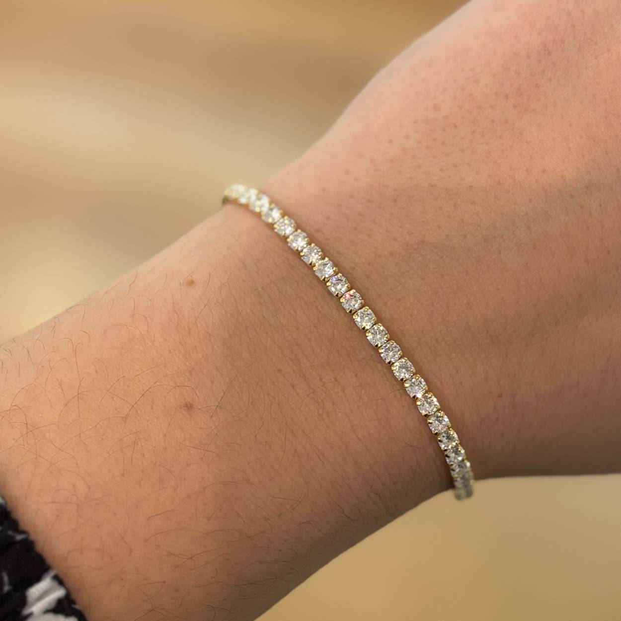 ODM "Tennis white 3,0CZ" bracelet(925/1Mgold-plated) 16+4cm