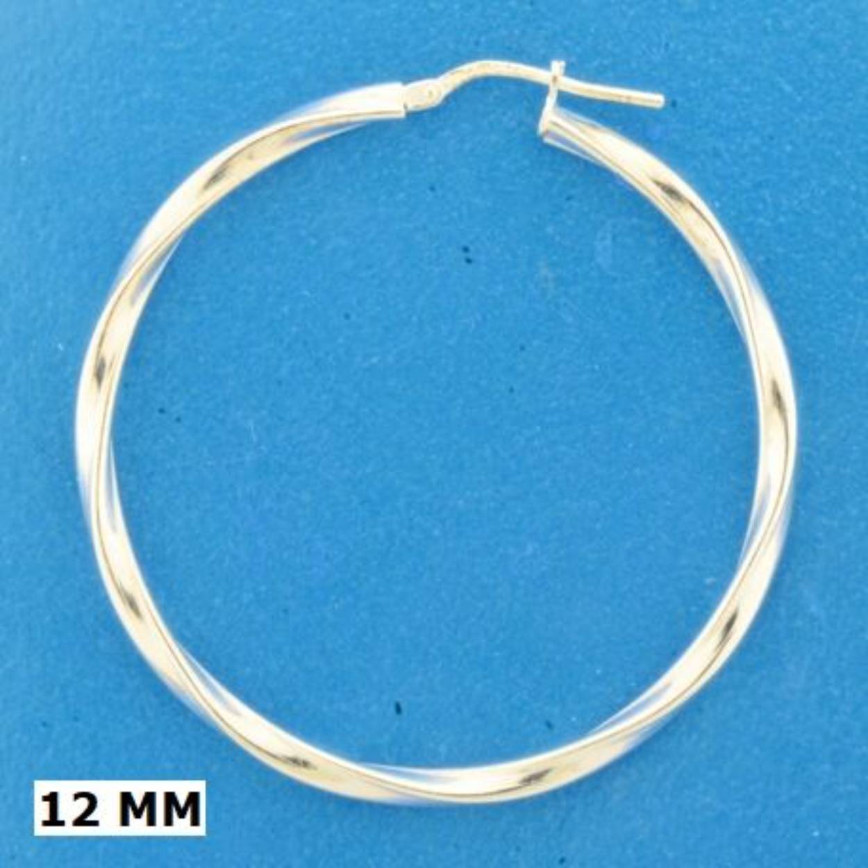 oorringen zilver gedraaid 12 mm
