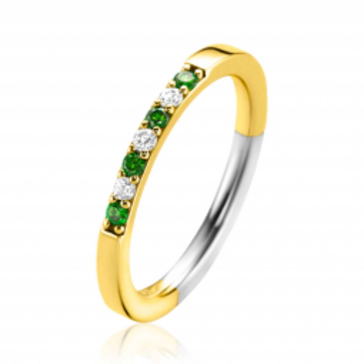 Zinzi zilver vergulde ring