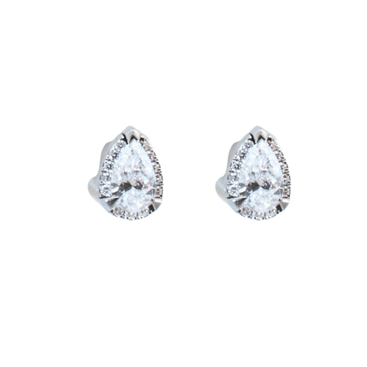Giorgio Visconti oorstekers in 18kt witgoud met briljant 1.7gr 0.53ct 