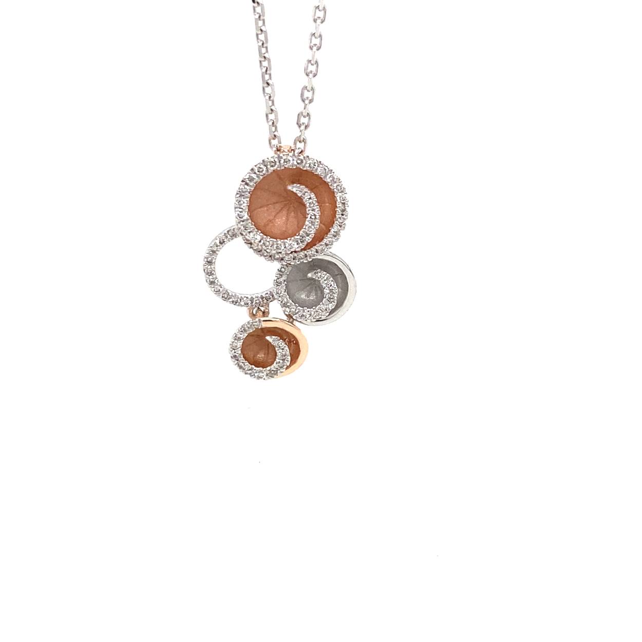 bicolor hanger met briljant incl collier