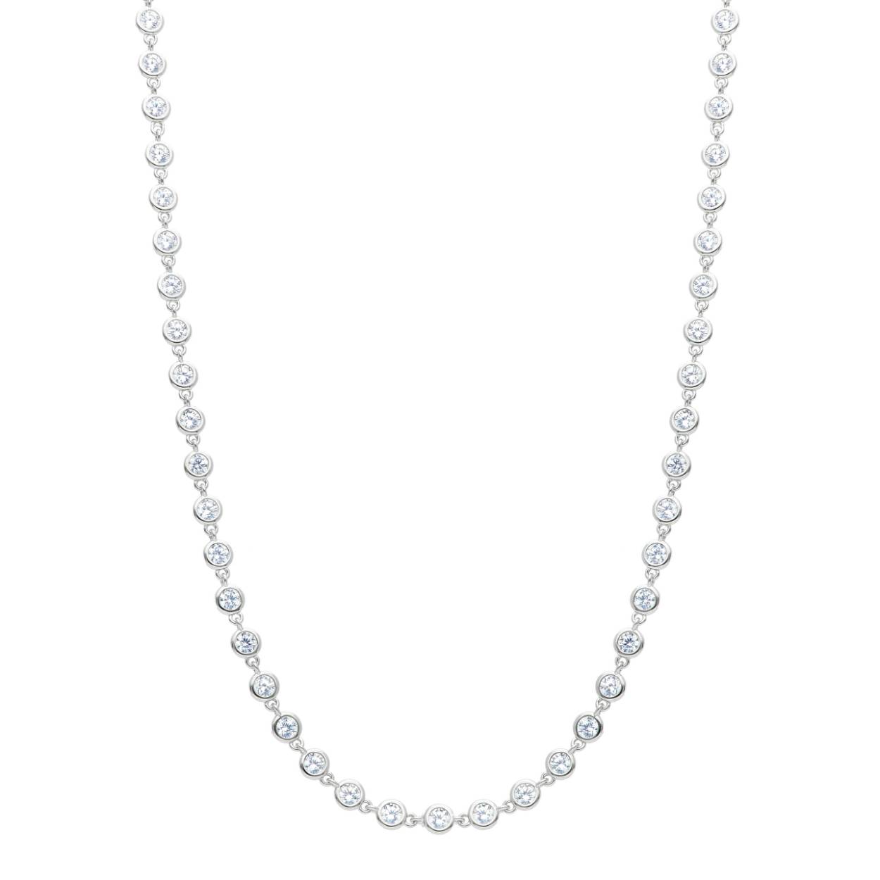 Zilveren ketting 40cm + 5cm met zirconium