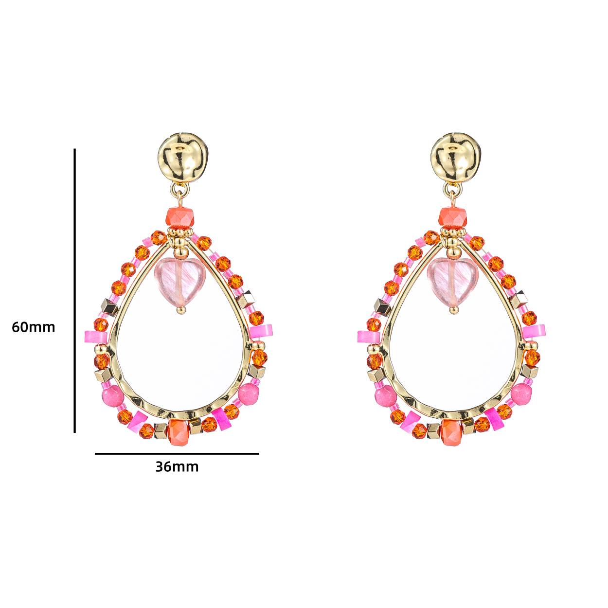 Beadefd Drop Dangle - 14K + Coral
E4039-4