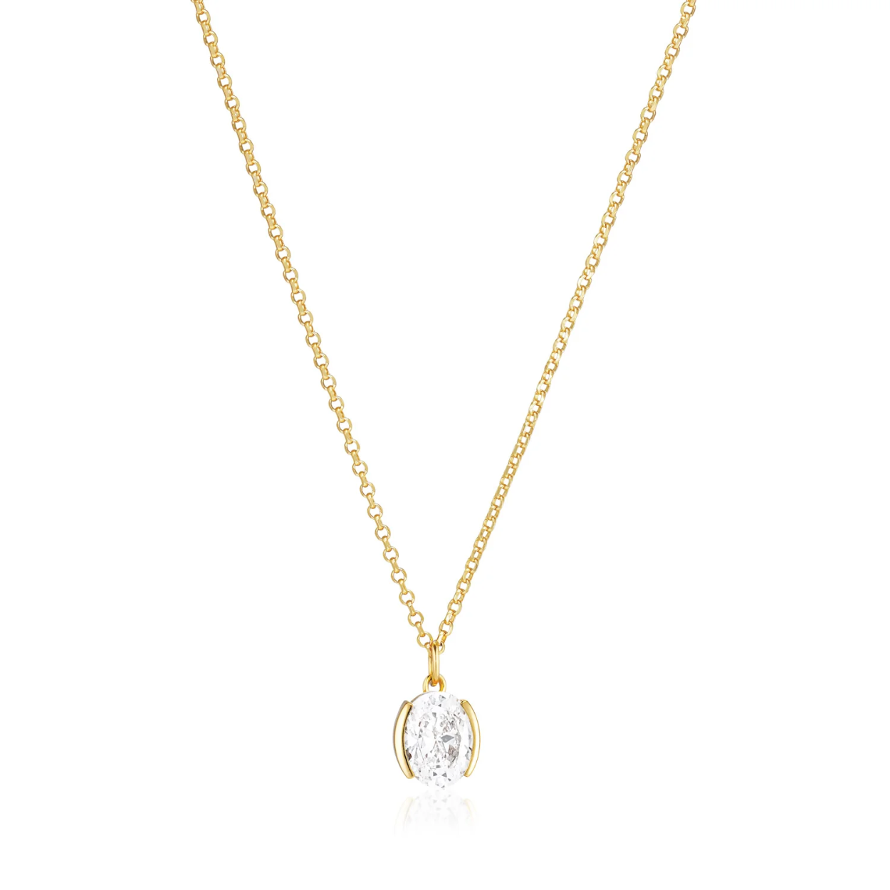 Sif Jakobs zilveren 18k verguld collier met  zirkonia