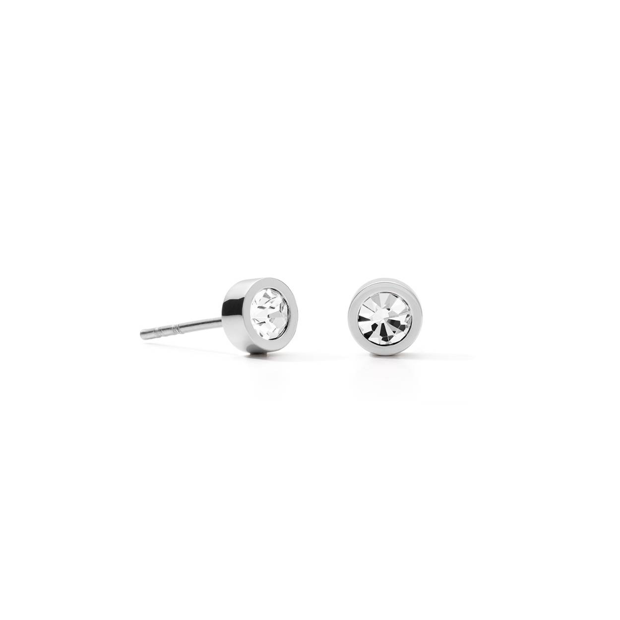 Coeur de Lion oorknoppen, crystal-silver, 0227/21-1817