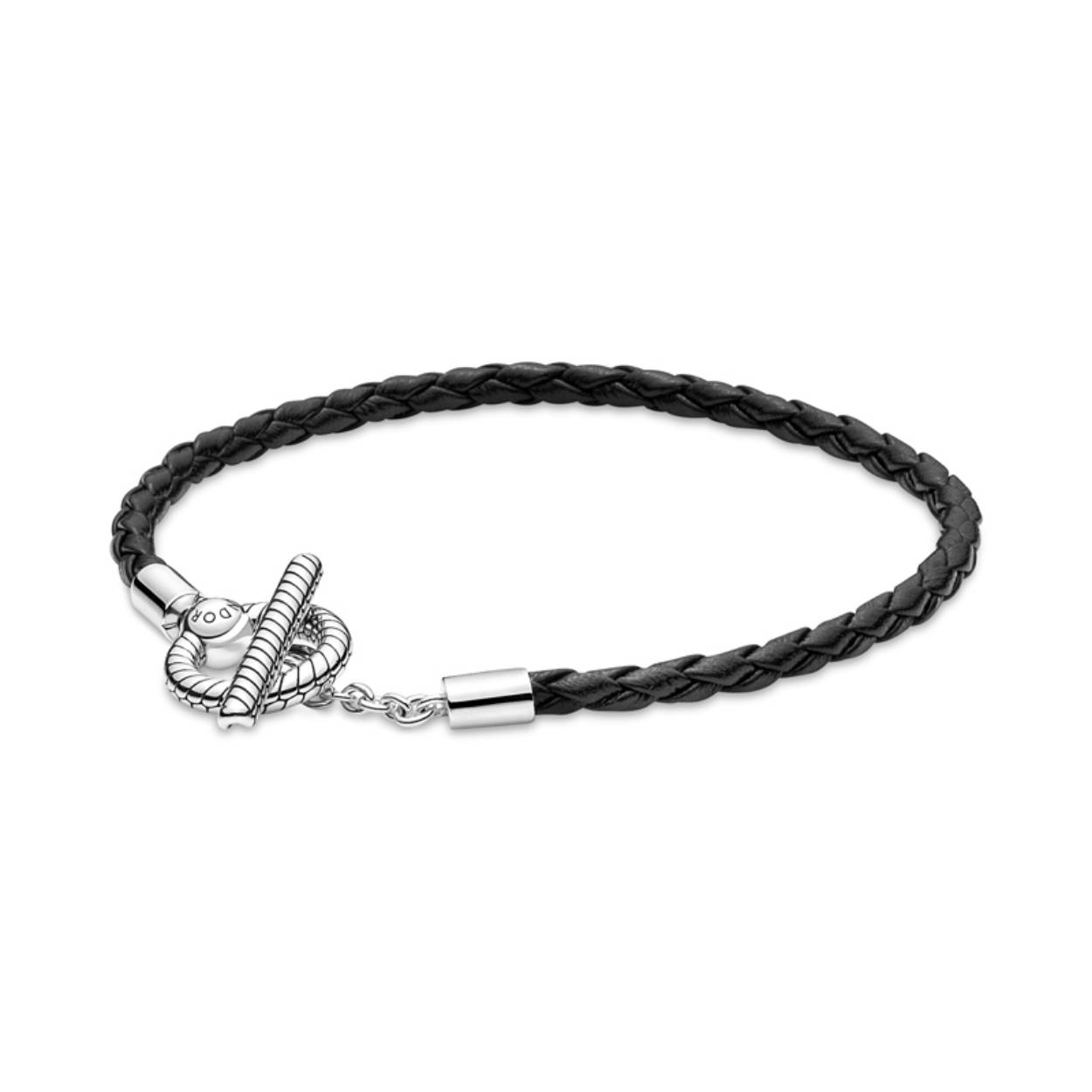 zwart leren armband met zilver sluiting